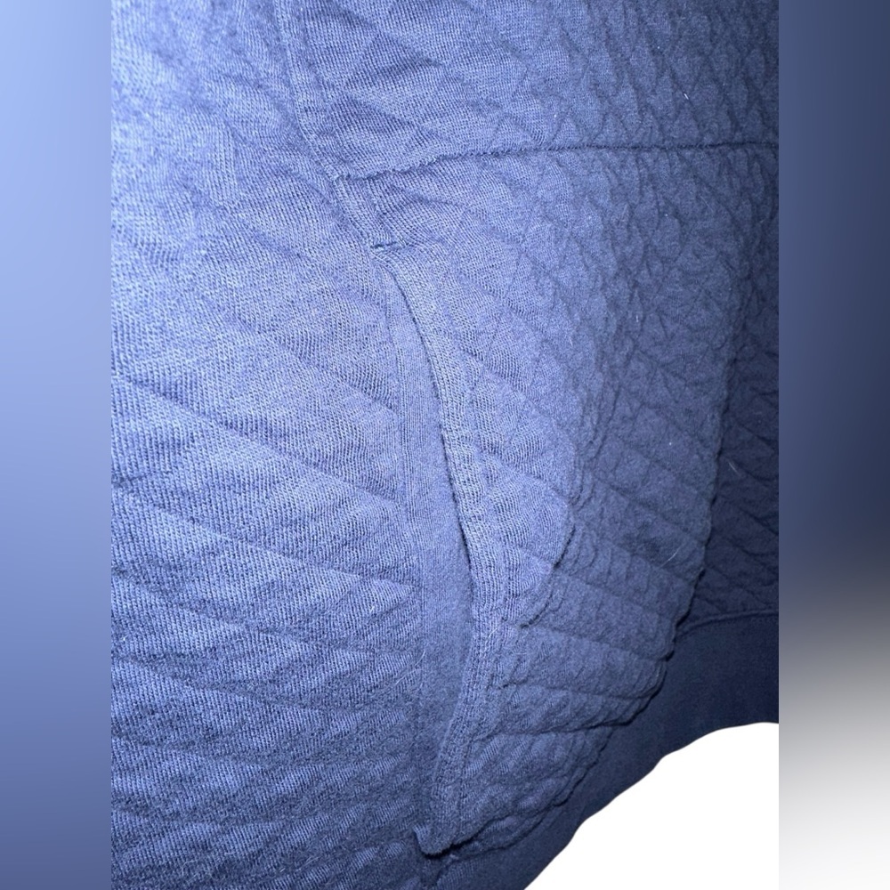 L.L. Bean Quilted Snap Pullover Sweatshirt Navy Blue Size Large - Picture 6 of 10